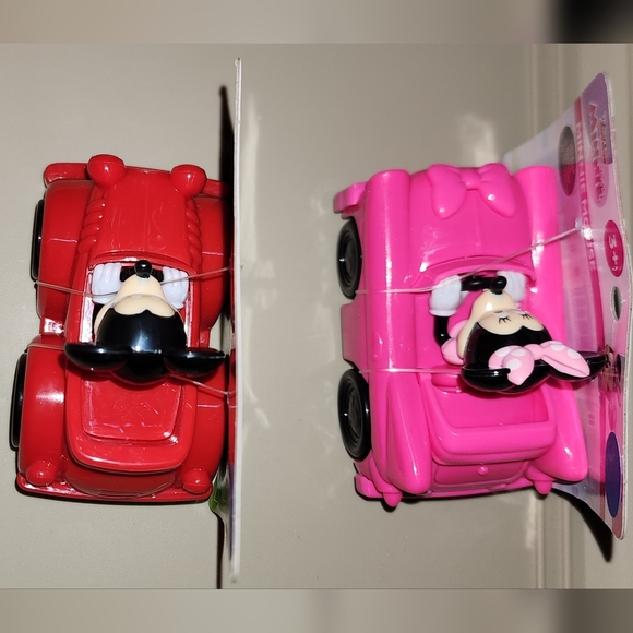 Disney Junior Pull-Back Cars Minnie Mouse & Mickey Lot Of 2 Vehicles 3.5” - Picture 6 of 8